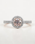 Bague Halo Or blanc et Or rose 18 carats Luceat Luxury